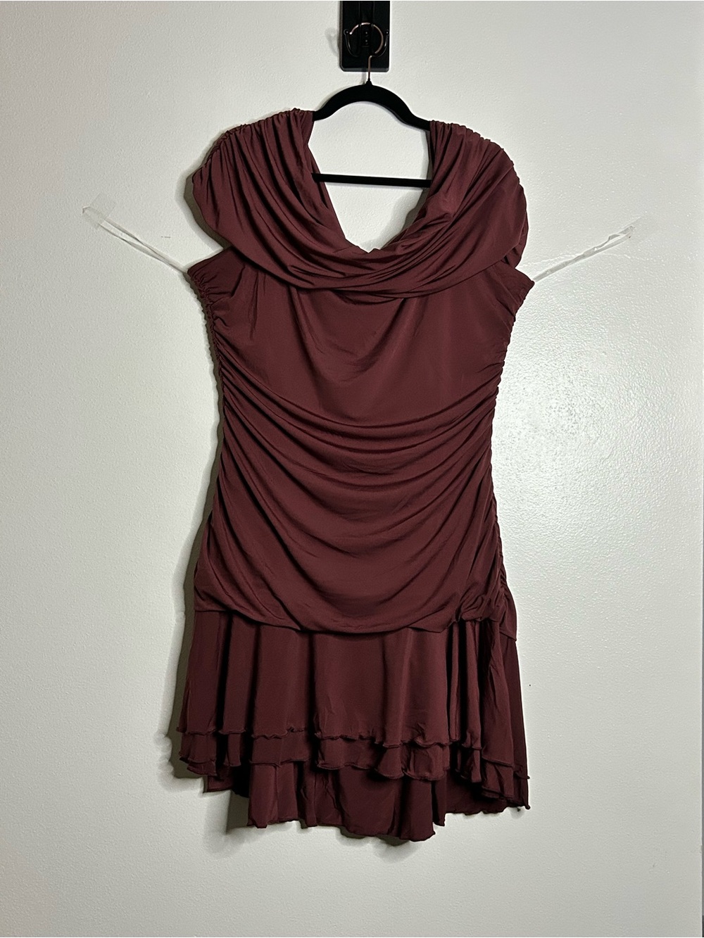 NWT Lovesick Torrid Deep Mahogany Off Shoulder Ruched Bodycon Dress 3X Size 3